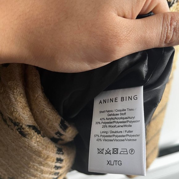 ANINE BING Kaia double-breasted checked tweed blazer - Picture 6 of 6